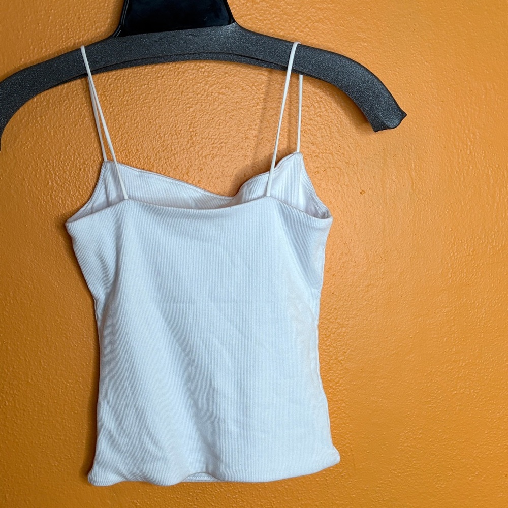 Madewell Elegant White Ribbed Spaghetti Strap double Layered Tank New Xxs NV999 - Picture 4 of 6